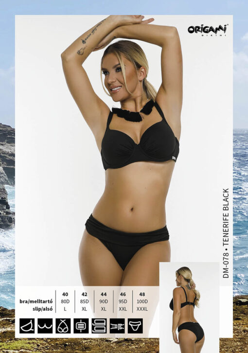 Origami Tenerife Black (D kosaras, merevítős) Bikini