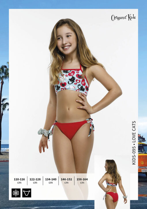 Origami Bikini - Love Cats Kids