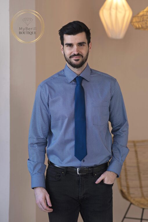 Eterna Modern Fit férfiing kék mintás