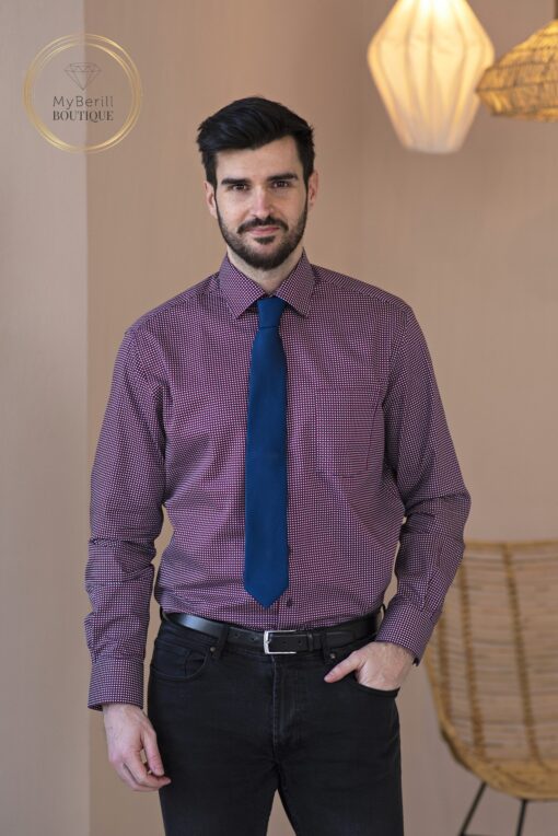 Eterna Modern Fit férfiing kék-piros mintás