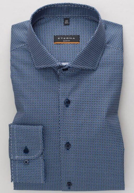 Eterna Slim Fit férfiing kék mintás - Image 3