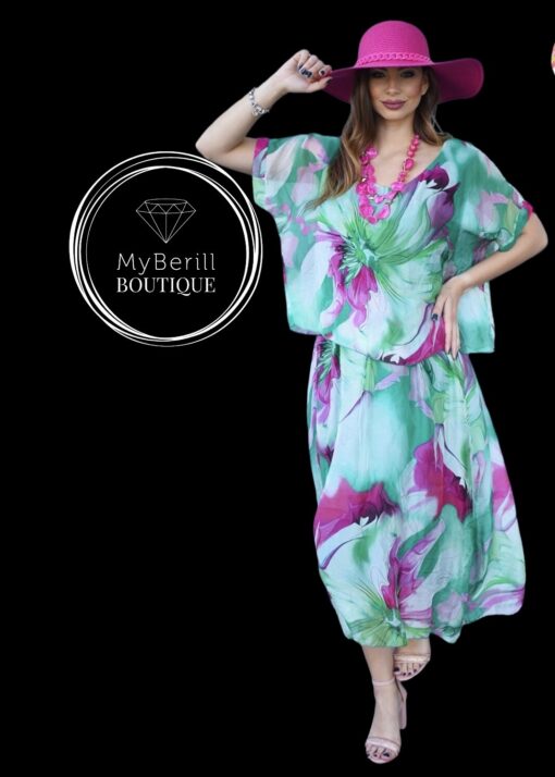 Xena pink virágos maxi ruha