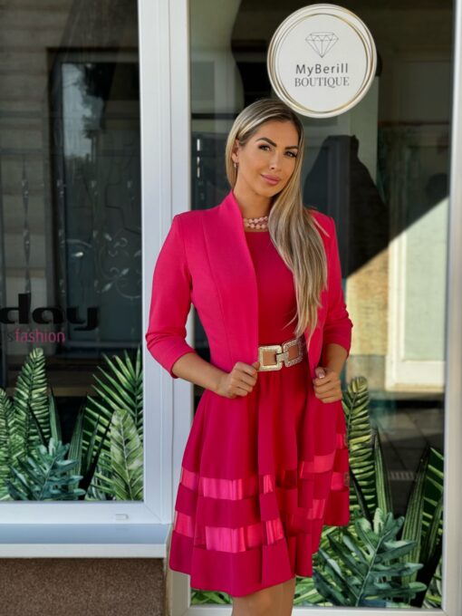 Mystic Day álló nyakú, hosszított boleró eper pink