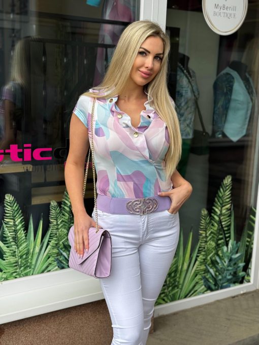 Mystic Day  RÖVID UJJÚ Angelika felső lila-púder-ekrü