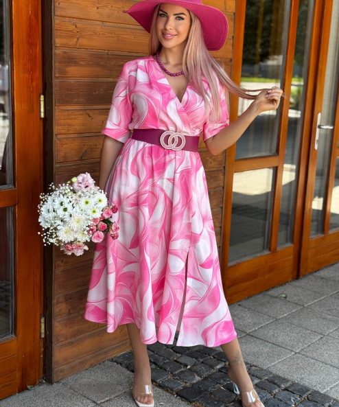 Mystic Day Gréti ruha pink mintás