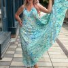 Selyem ruha egyedi mintával Seherezádé türkiz indás - acélkék | MyBerill Boutique
