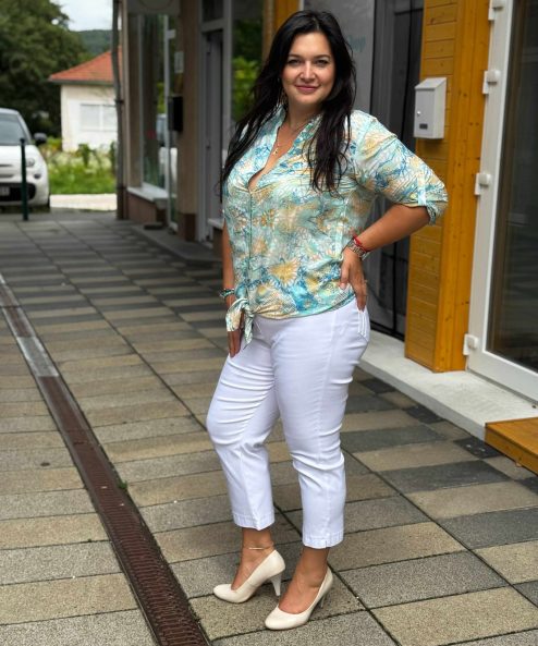 Alternative view of Livello hátul gumis nadrág fehér 7/8-os