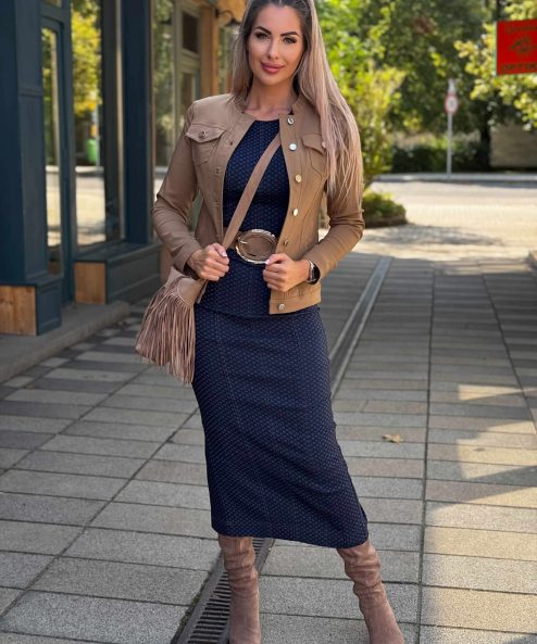 Alternative view of Mystic Day Héra ruha farmerkék apró mintás