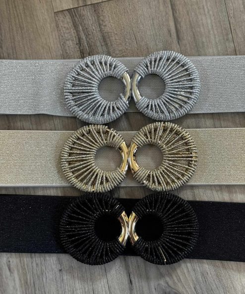 Kerek csatos csillogós övek