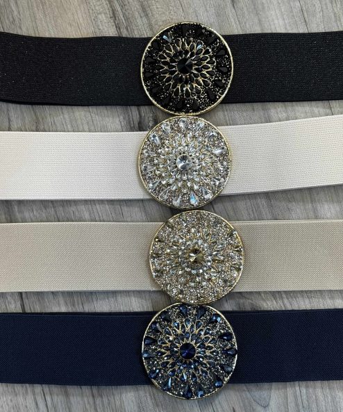 Kerek nagy csatos széles gumis öv