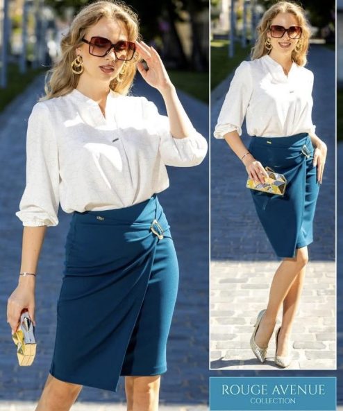 Rouge Avenue Bella szoknya petrol - petrol, 3. kép | MyBerill Boutique