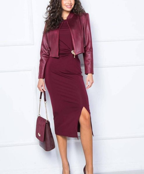 Alternative view of Mystic Day Samanta koptatott velúr kabát bordó