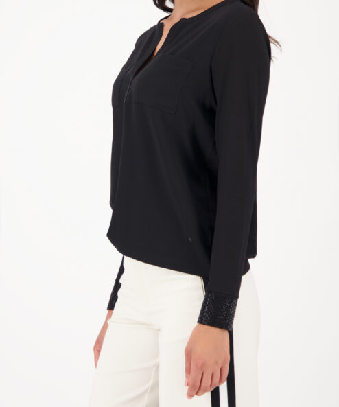 Monari krepp blúz strasszokkal fekete - fekete, 3. kép | MyBerill Boutique