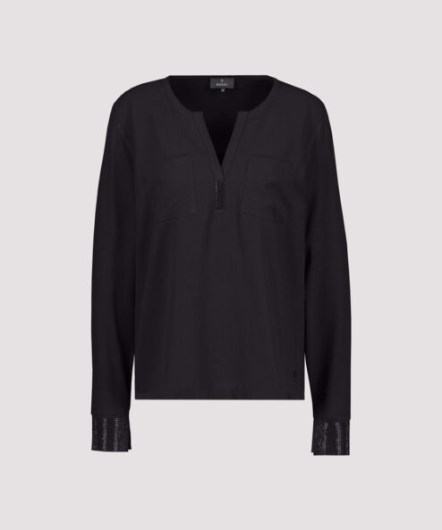 Monari krepp blúz strasszokkal fekete - fekete, 5. kép | MyBerill Boutique