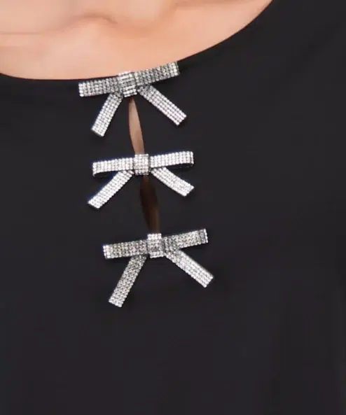 Monari felső masnikkal fekete - fekete, 5. kép | MyBerill Boutique