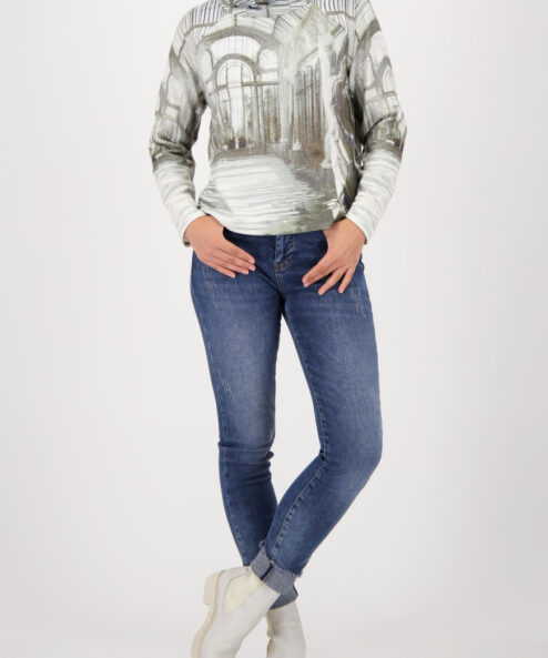 Monari garbónyakú pulóver galériamintával - ekrü, 4. kép | MyBerill Boutique