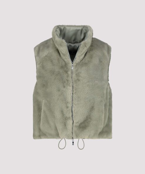 Monari műszőrme mellény zsálya - galléros, 7. kép | MyBerill Boutique