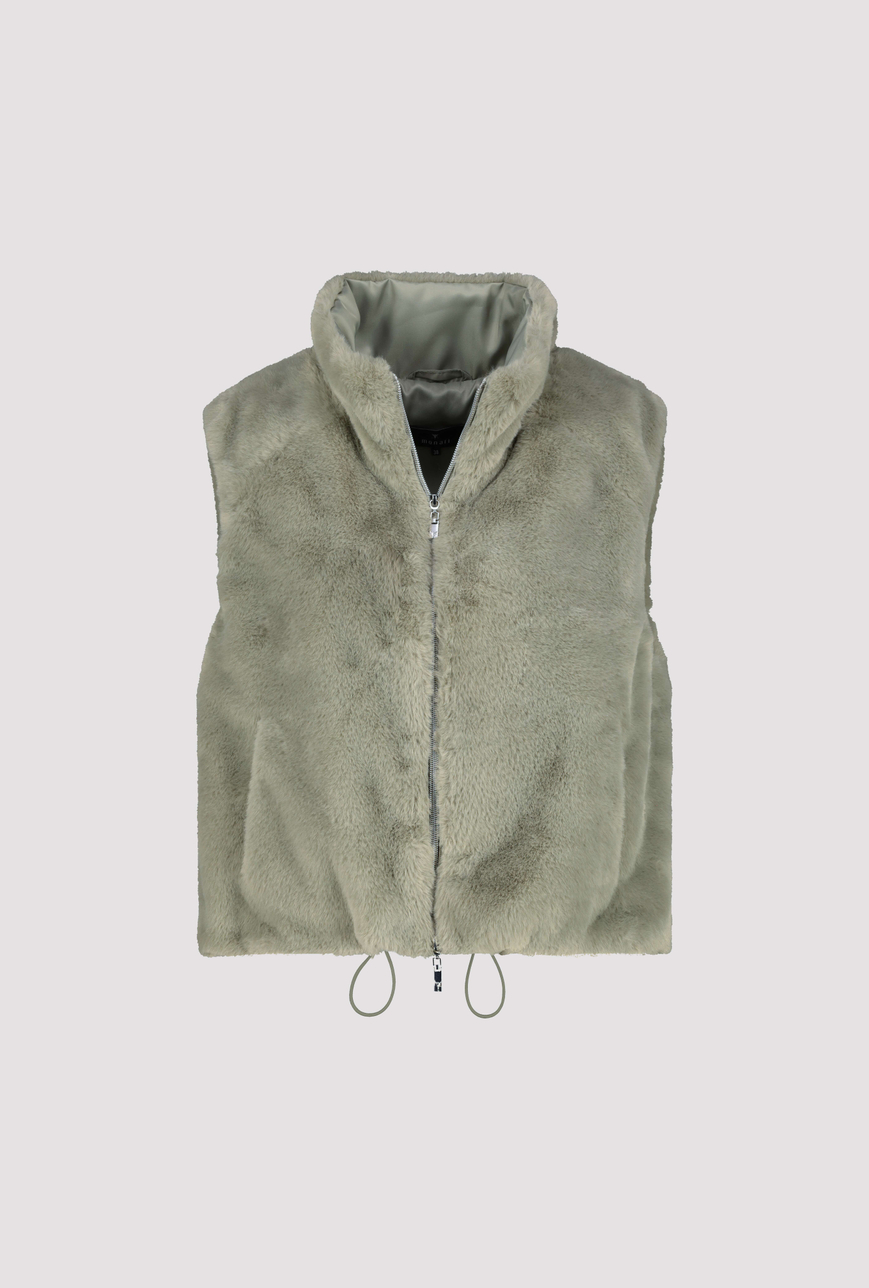 Monari műszőrme mellény zsálya - galléros, 7. kép | MyBerill Boutique