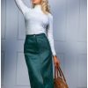 Mystic Day velúrbőr Merida szoknya sötétzöld - Mystic Day női ruhák | MyBerill Boutique