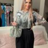 Monari hosszú ujjú necces felső galériamintával - ekrü | MyBerill Boutique