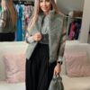 Monari műszőrme mellény zsálya - galléros | MyBerill Boutique