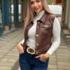 Mystic Day velúrbőr Merida mellény barna - Alkalmi ruha, 2. kép | MyBerill Boutique