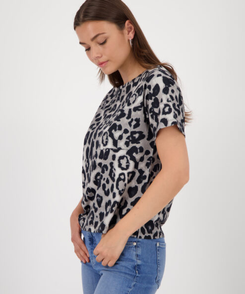 Monari Leopárdmintás póló - fehér, 4. kép | MyBerill Boutique