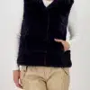 Monari műszőrme mellény sötétkék - galléros | MyBerill Boutique