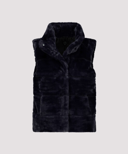 Monari műszőrme mellény sötétkék - galléros, 6. kép | MyBerill Boutique