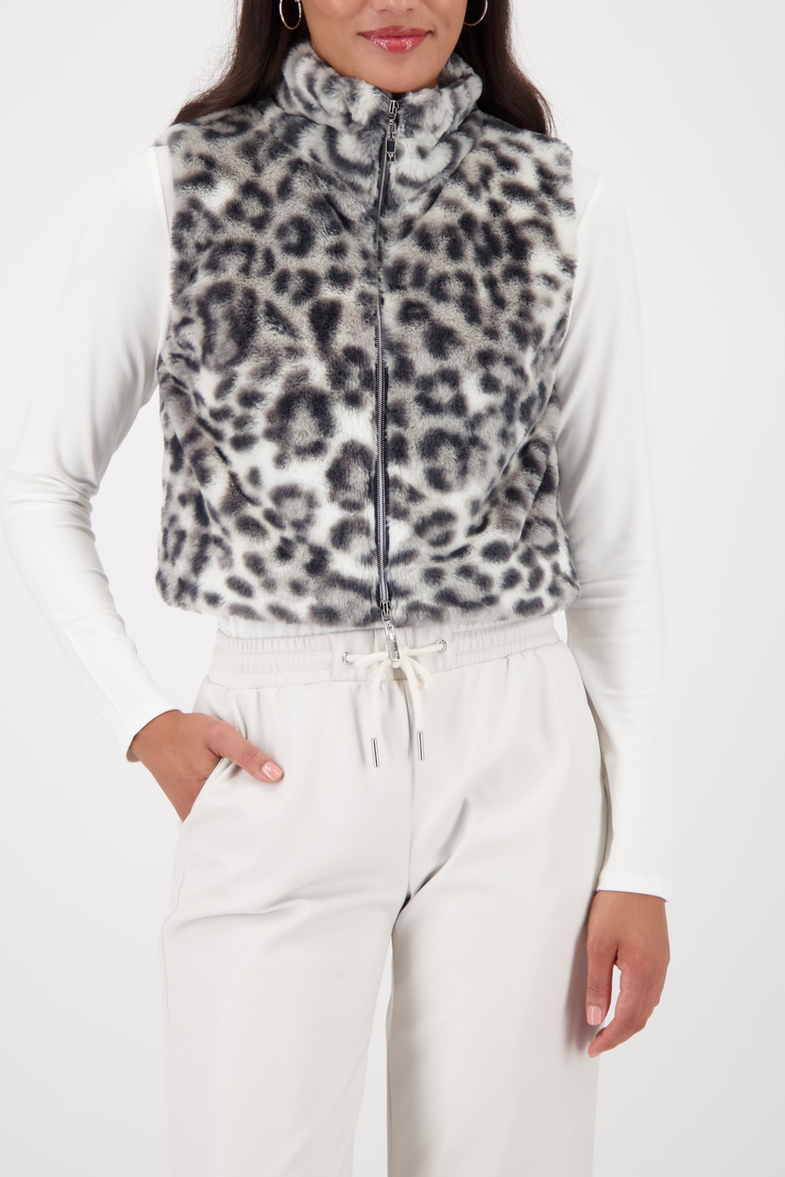 Monari ocelot mintás szőrme mellény - ezüst, 2. kép | MyBerill Boutique