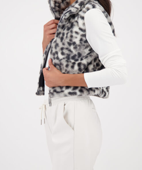 Monari ocelot mintás szőrme mellény - ezüst, 4. kép | MyBerill Boutique