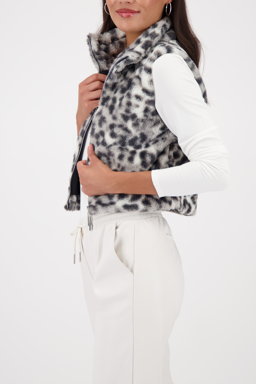 Monari ocelot mintás szőrme mellény - ezüst, 4. kép | MyBerill Boutique