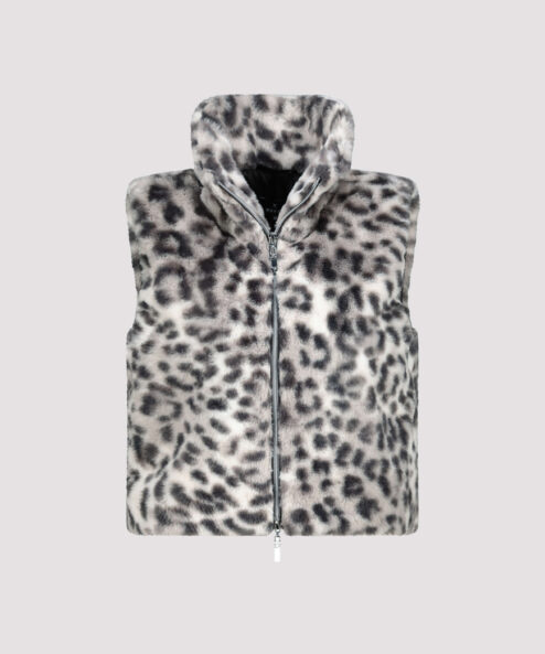 Monari ocelot mintás szőrme mellény - ezüst, 6. kép | MyBerill Boutique