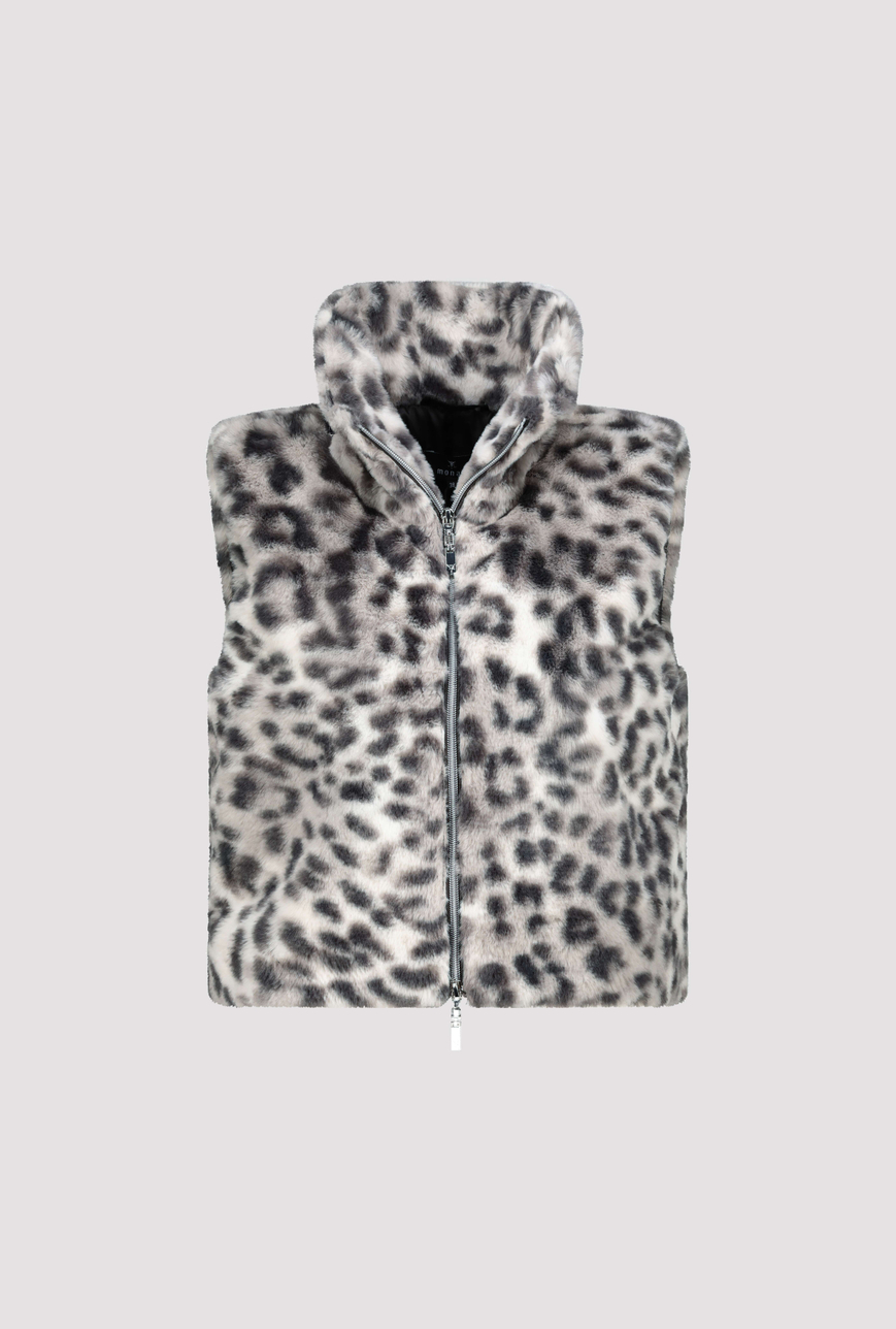 Monari ocelot mintás szőrme mellény - ezüst, 6. kép | MyBerill Boutique