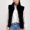 Monari műszőrme mellény fekete - fekete | MyBerill Boutique