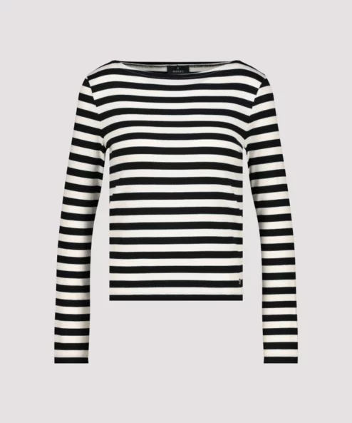 Monari fekete-fehér csíkos hosszú ujjú felső - fehér, 3. kép | MyBerill Boutique