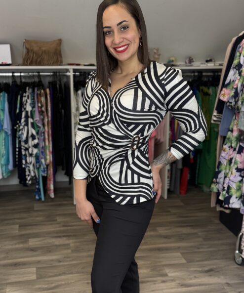 Rouge Avenue Ramóna felső krém-fekete