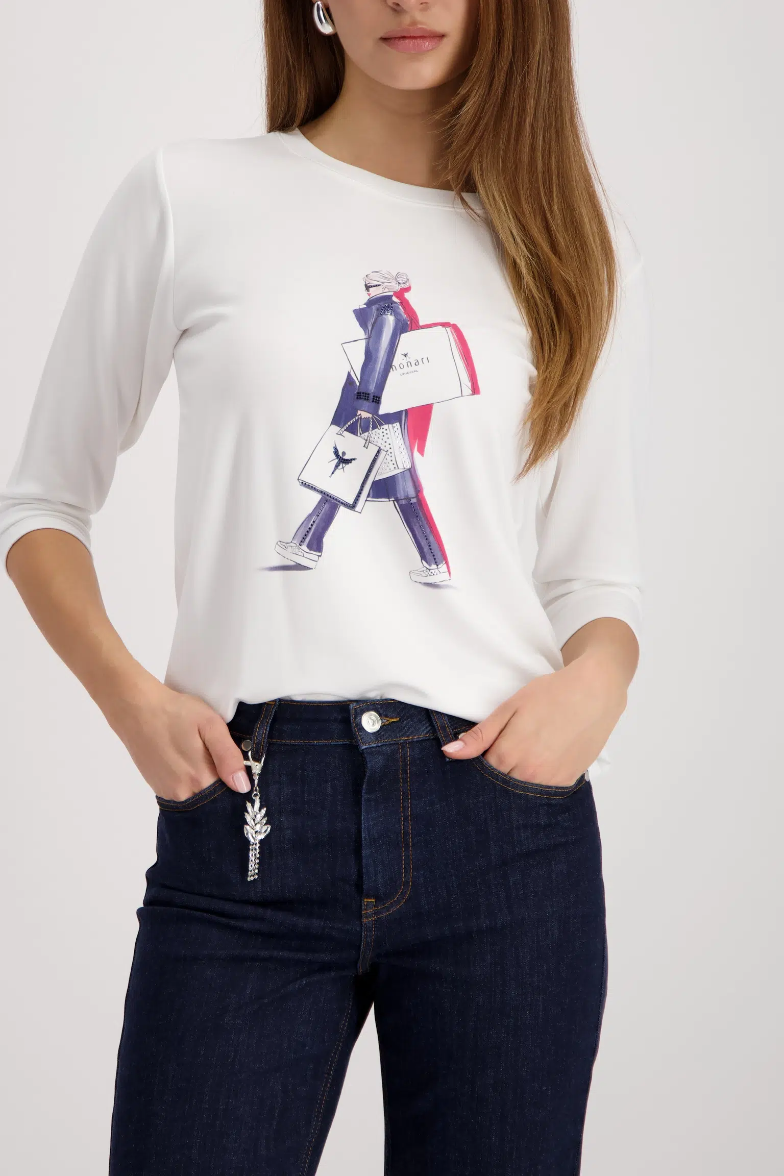 Monari feliratos felső (bevásárlós) - 3/4-es ujjú | MyBerill Boutique