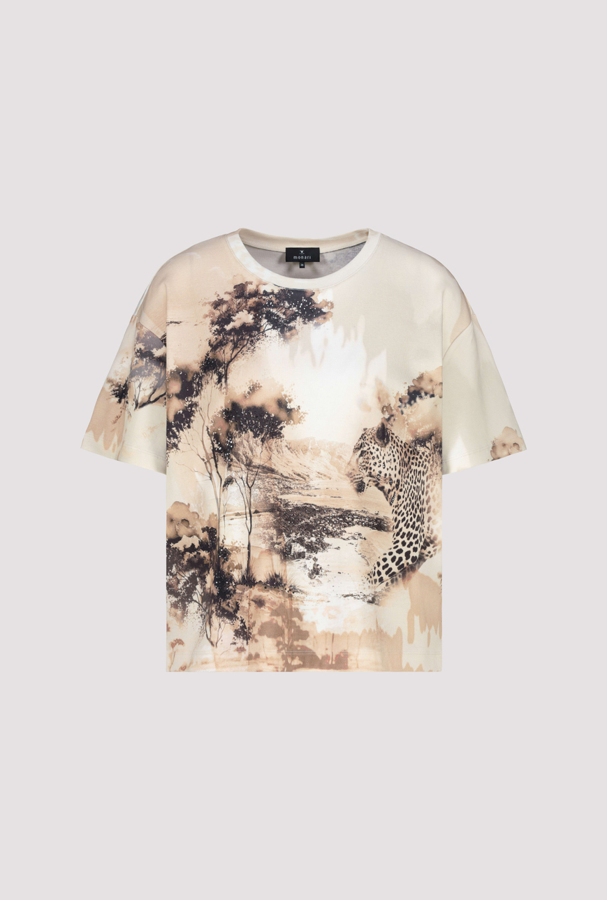 Monari Szavanna mintás poló - barna, 4. kép | MyBerill Boutique
