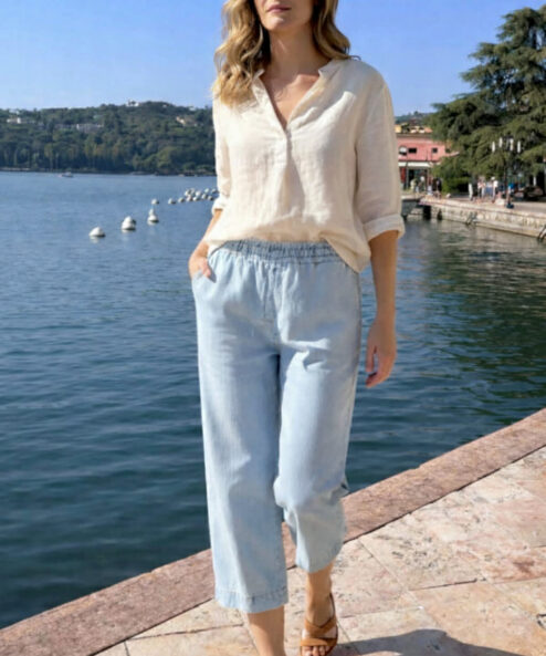 Navigazione 7/8-os lyocell nadrág farmer stílusban