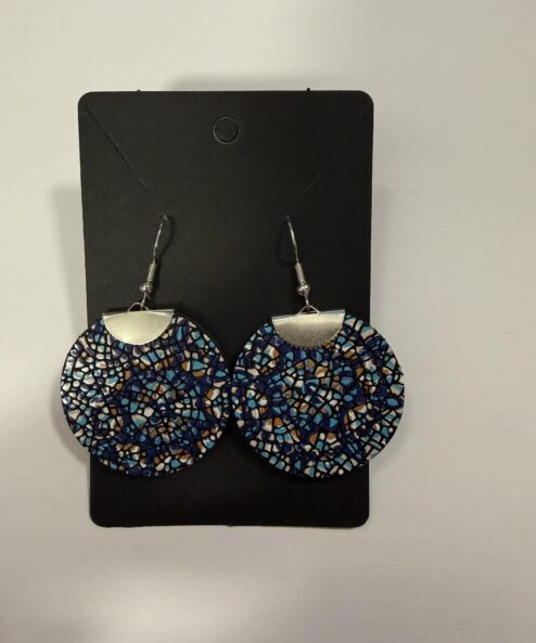 A LEYA bőr kézműves fülbevaló (nagy kerek) alternatív nézete