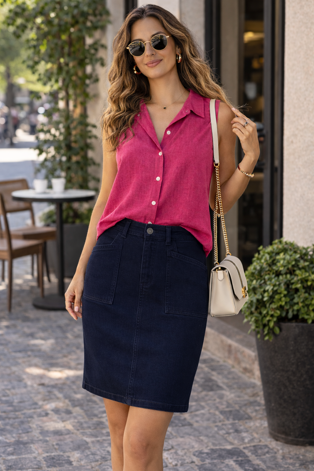 Navigazione farmerszoknya sötétkék - kék | MyBerill Boutique