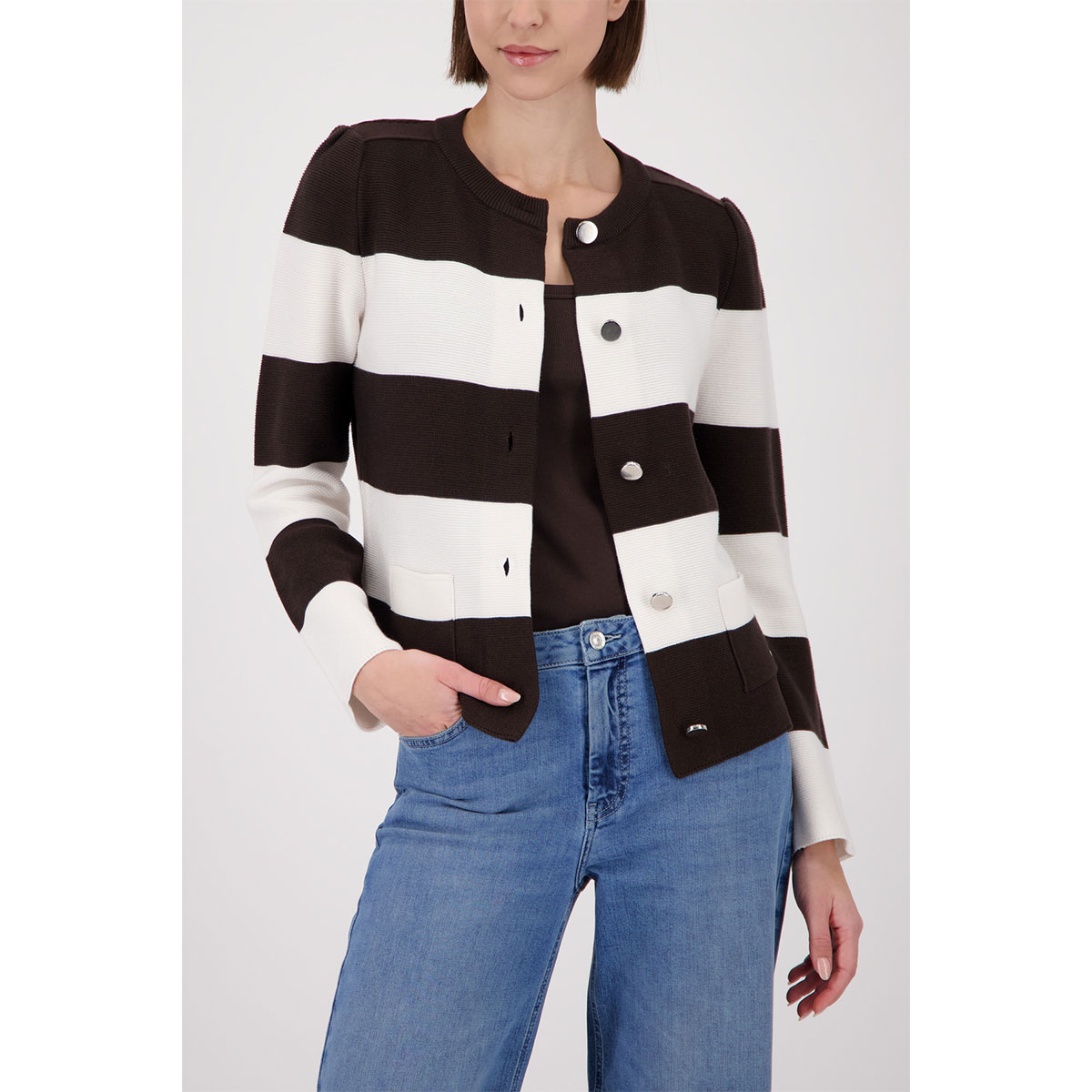 Monari dekoratív gombos kardigán - barna | MyBerill Boutique