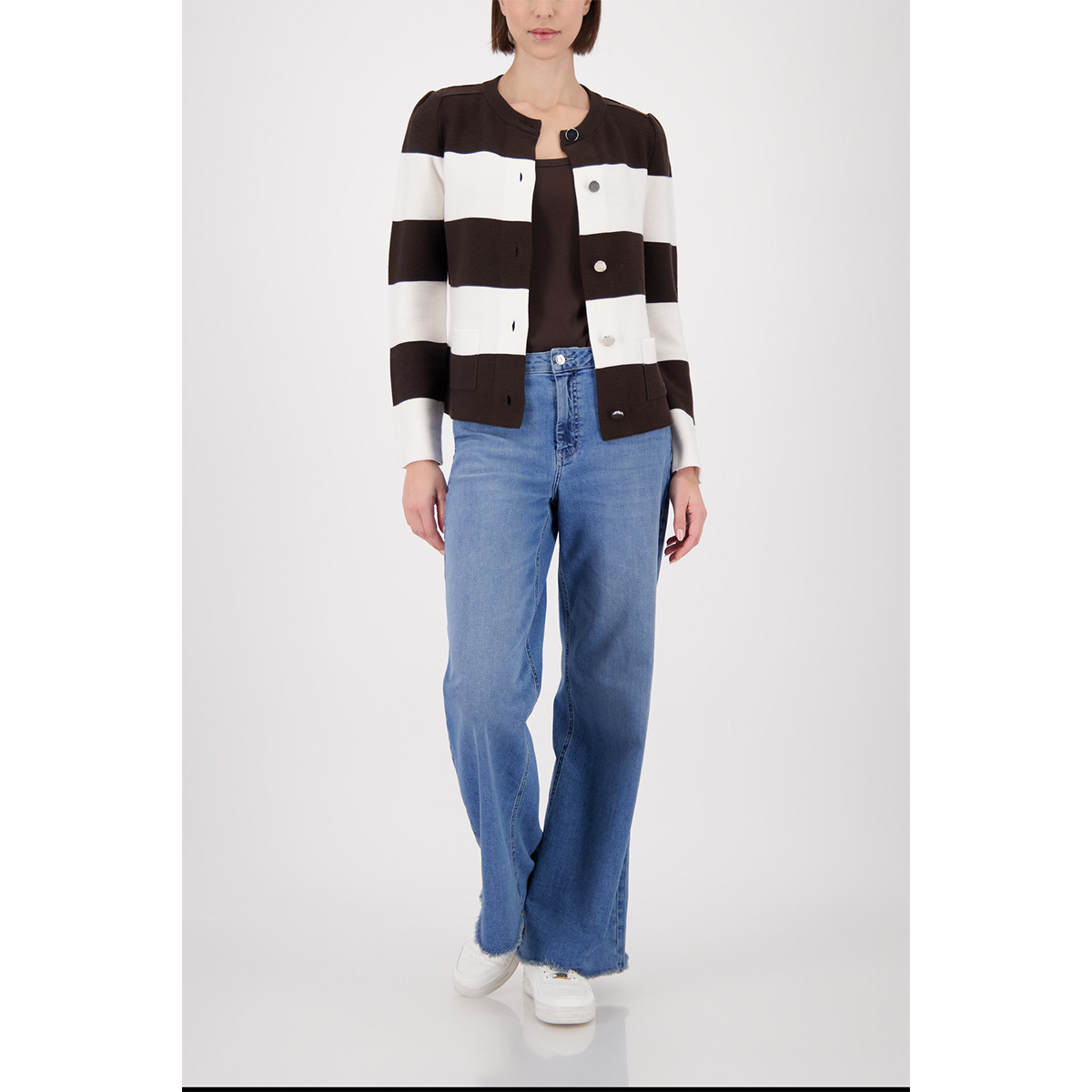 Monari dekoratív gombos kardigán - barna, 7. kép | MyBerill Boutique