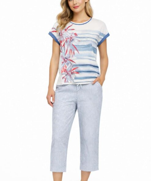 Navigazione kék virág mintás felső