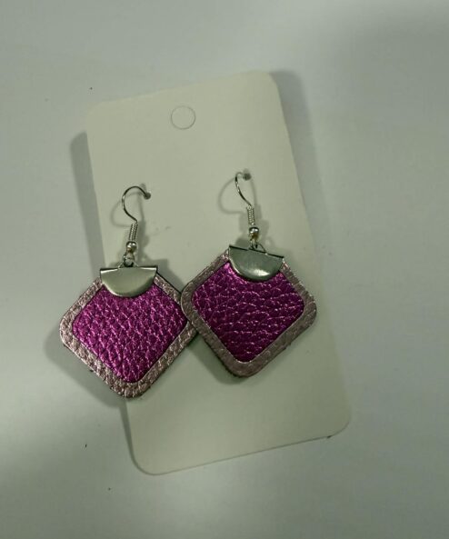 A LEYA bőr kézműves fülbevaló rombusz duo alternatív nézete