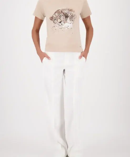 Monari leopárd mintás rövidujjú felső - barna, 8. kép | MyBerill Boutique