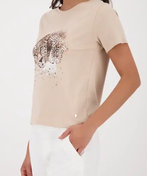 Monari leopárd mintás rövidujjú felső - barna, 7. kép | MyBerill Boutique