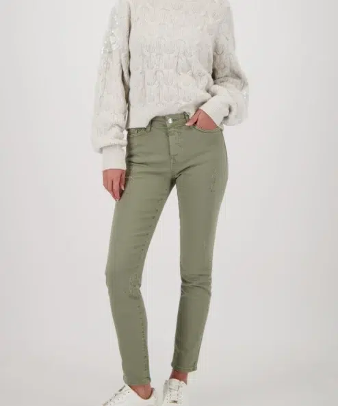 Monari koptatott farmer strasszokkal (oliva)