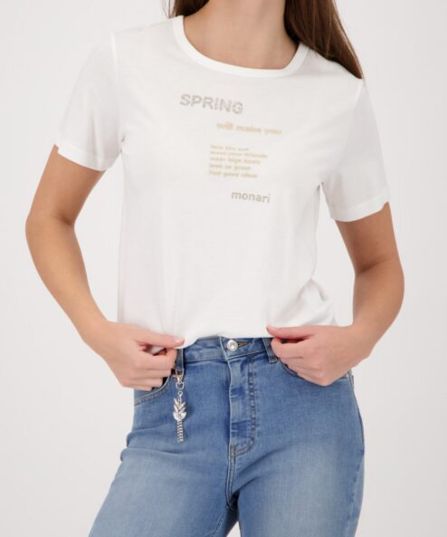 Monari feliratos rövidujjú felső